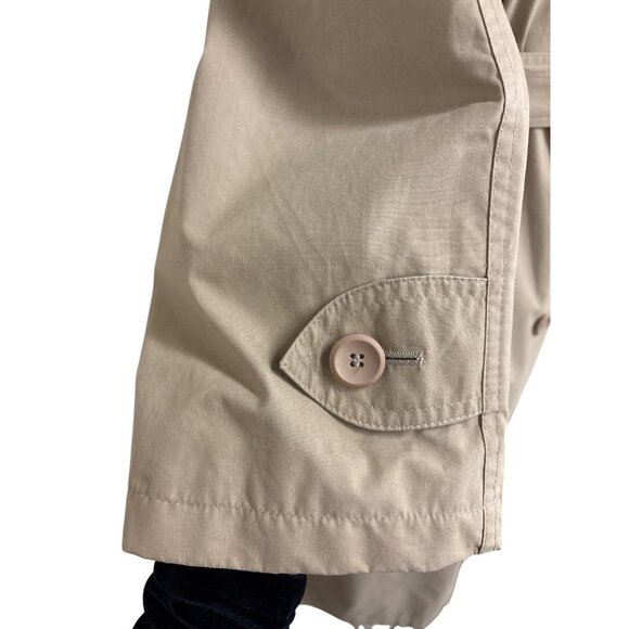 London Fog Womens Beige Trench Coat Belted Double-Breasted Size 8 PET - Picture 6 of 15